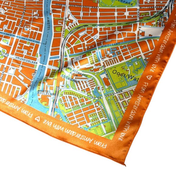 Collectible Amsterdam Street Map Souvenir Square Scarf - Picture 2 of 12